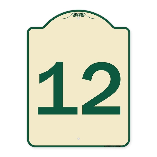 Sign with Number 12 Heavy-Gauge Aluminum Architectural Sign, 24" x 18", TG-1824-22910